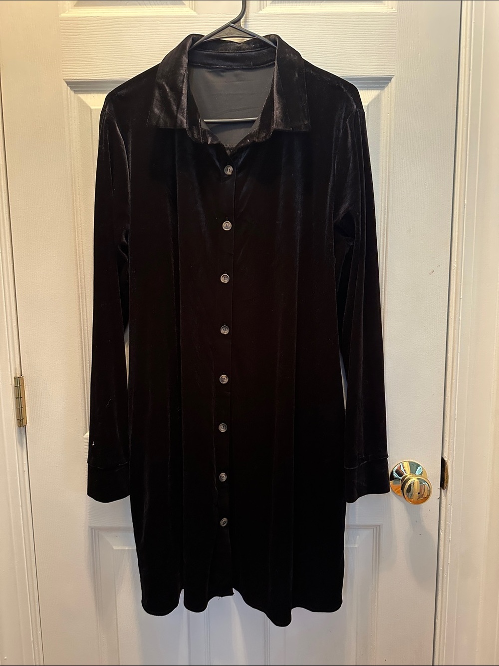 Black Velvet-Look Mini Dress Like New
